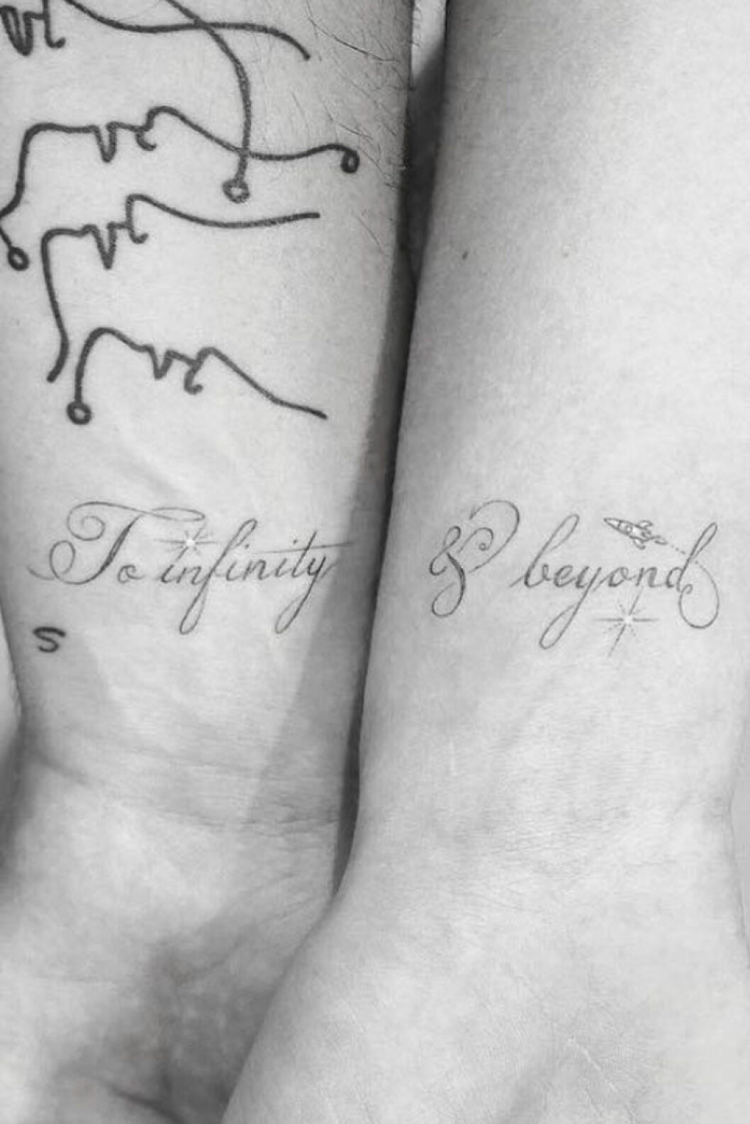 Joe och Sophie tatuering citat på handled