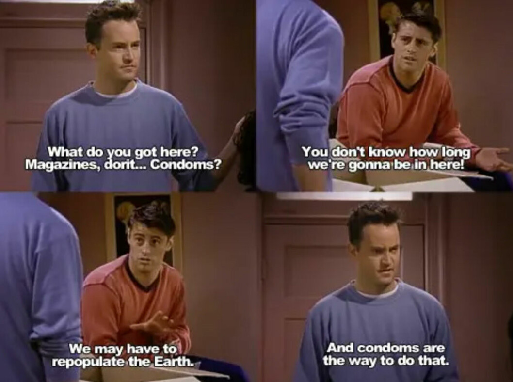 Joey och Chandler om kondomer
