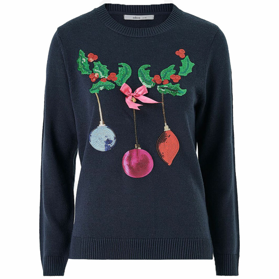 Blå jultröja med paljetter