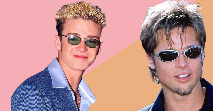 Justin Timberlake och Brad Pitt i snabba solglasögon från 90-talet.