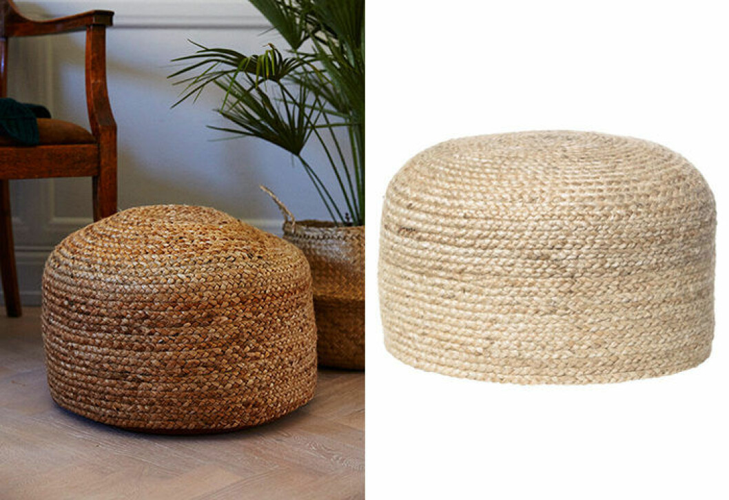 Sittpuff i jute från Indiska