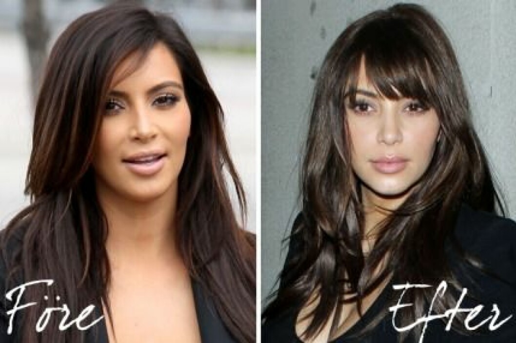 När är Kim Kardashian snyggast, med eller utan lugg?
