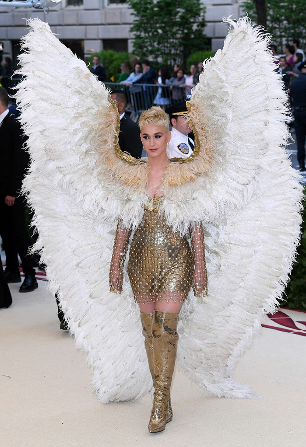 En bild på sångerskan Katy Perry på Met-galan 2018.