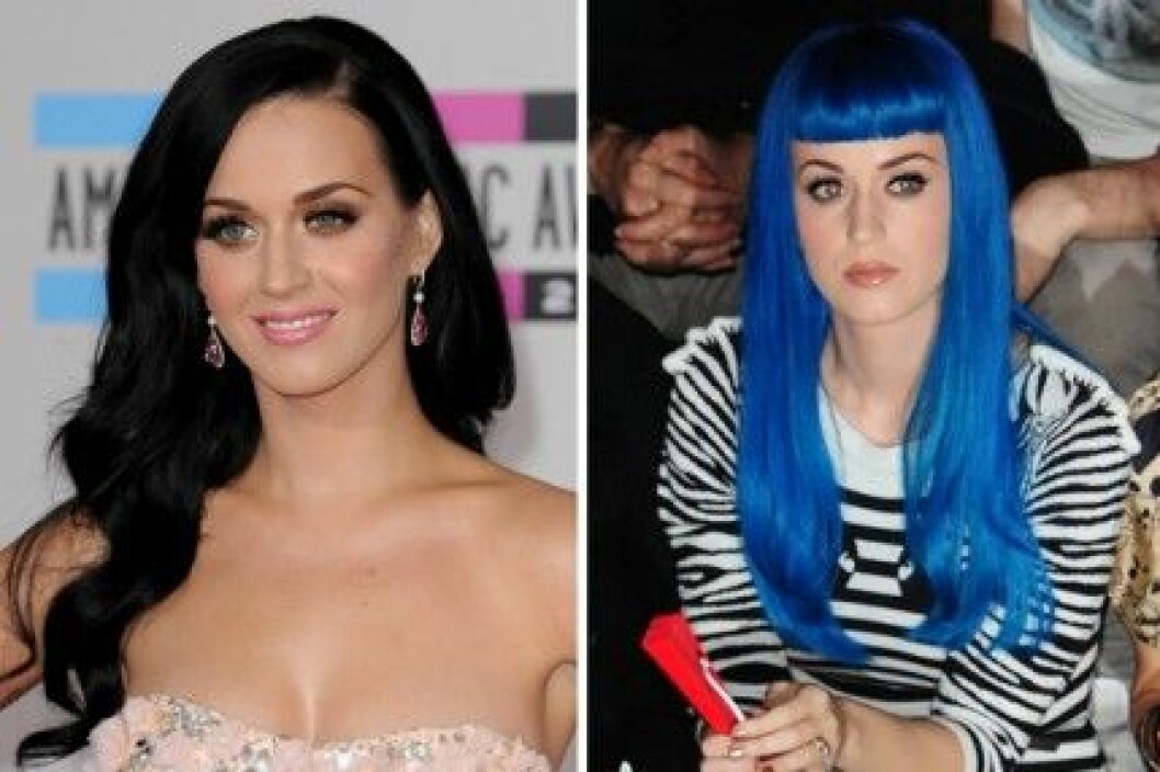 Tycker du att Katy Perry passar bäst i mörkt hår, eller i blått hår...
