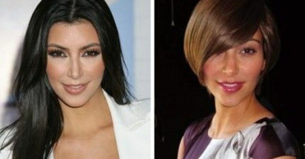 Kim Kardashian i långt vs kort hår!