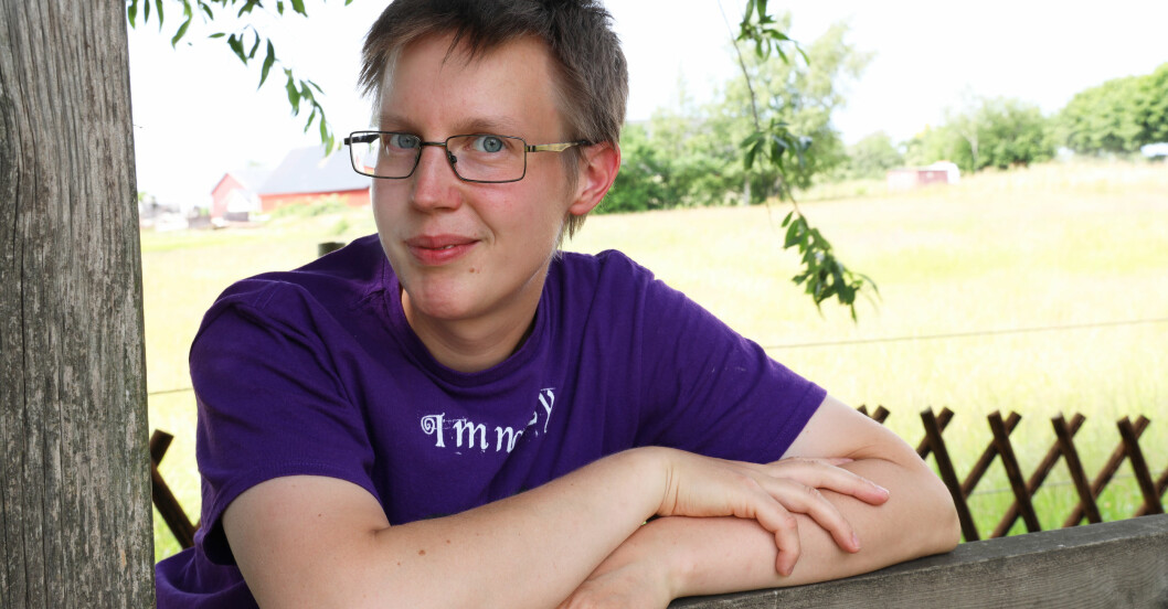 Kim Granvik är transperson och har har pronomenet han, förra året födde han barn – som pappa.