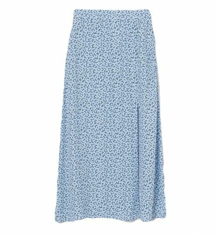 Blå medellång kjol från H&M