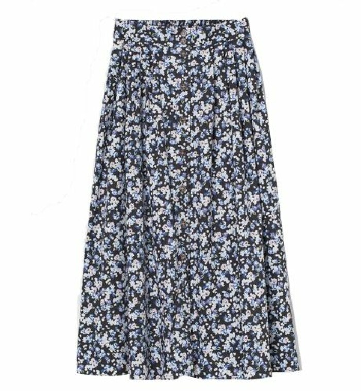 Medellång kjol med knäppning från H&M
