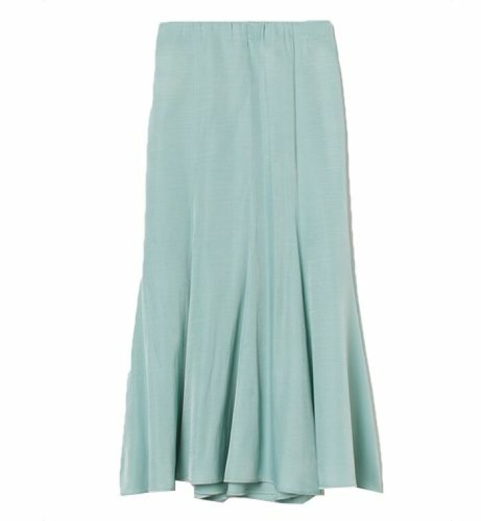 Lång turkosfärgad kjol från H&M