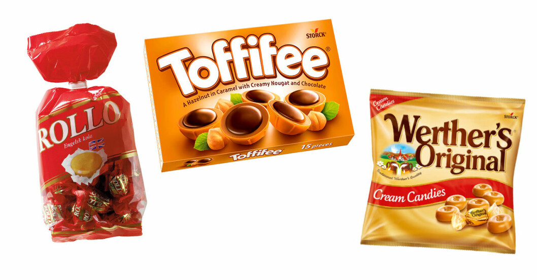 Rollokolor, Toffifee och Werthers