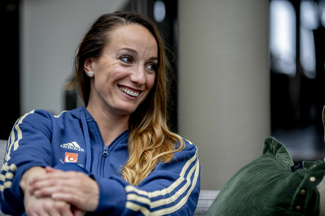 Kosovare Asllani under fotbollslandslagets VM-läger i Båstad inför VM i Frankrike. Foto: Adam Ihse/TT