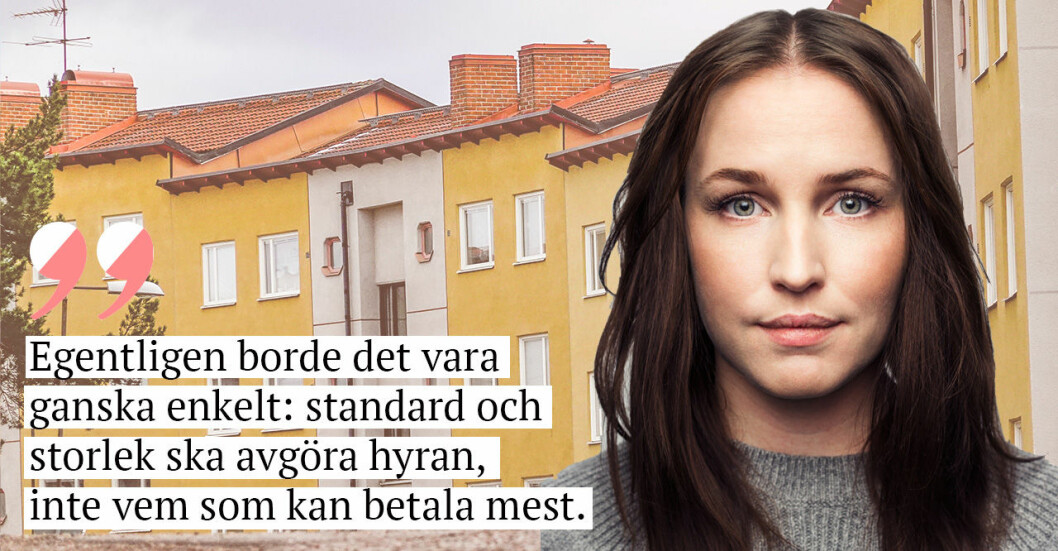 Sofia Börjesson på Baaam och citatet: "Egentligen borde det vara ganska enkelt: standars och storlek ska avgöra hyran, inte vem som kan betala mest."