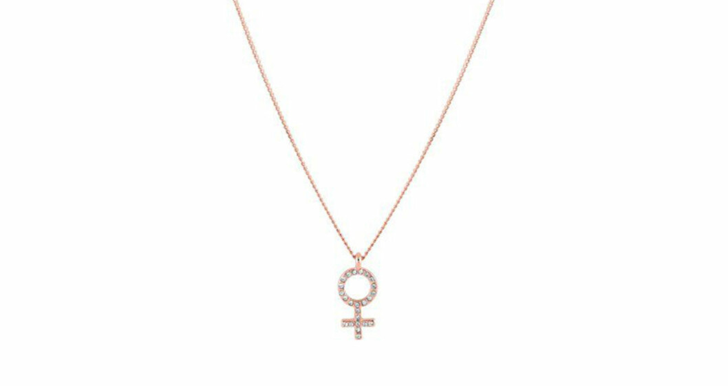 Kvinnosymbolen roséfärgat halsband
