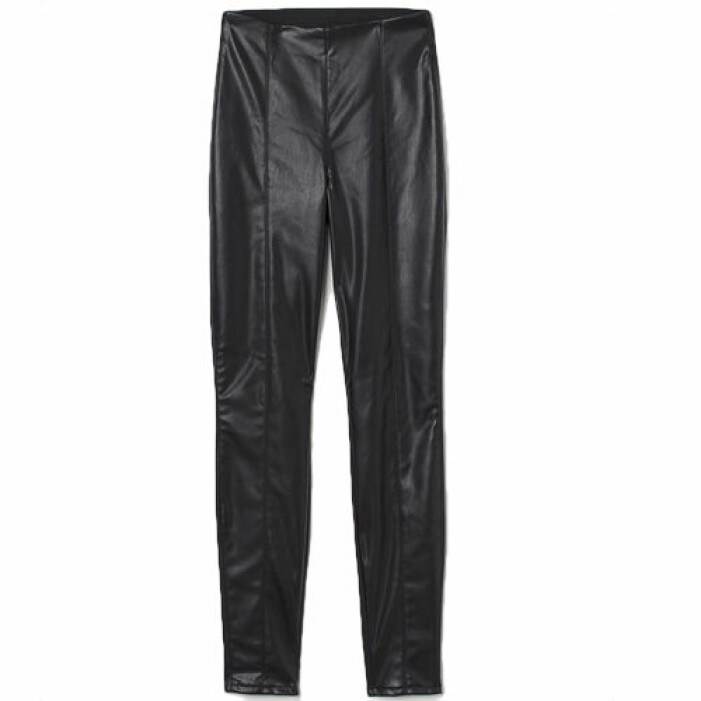 Leggings i läderimitation med hög midja från H&M.