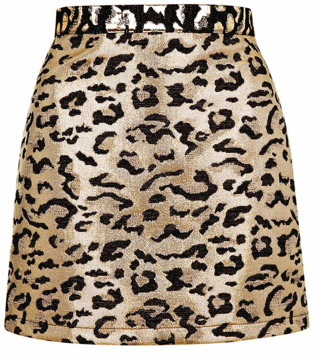leopard kjol metallic