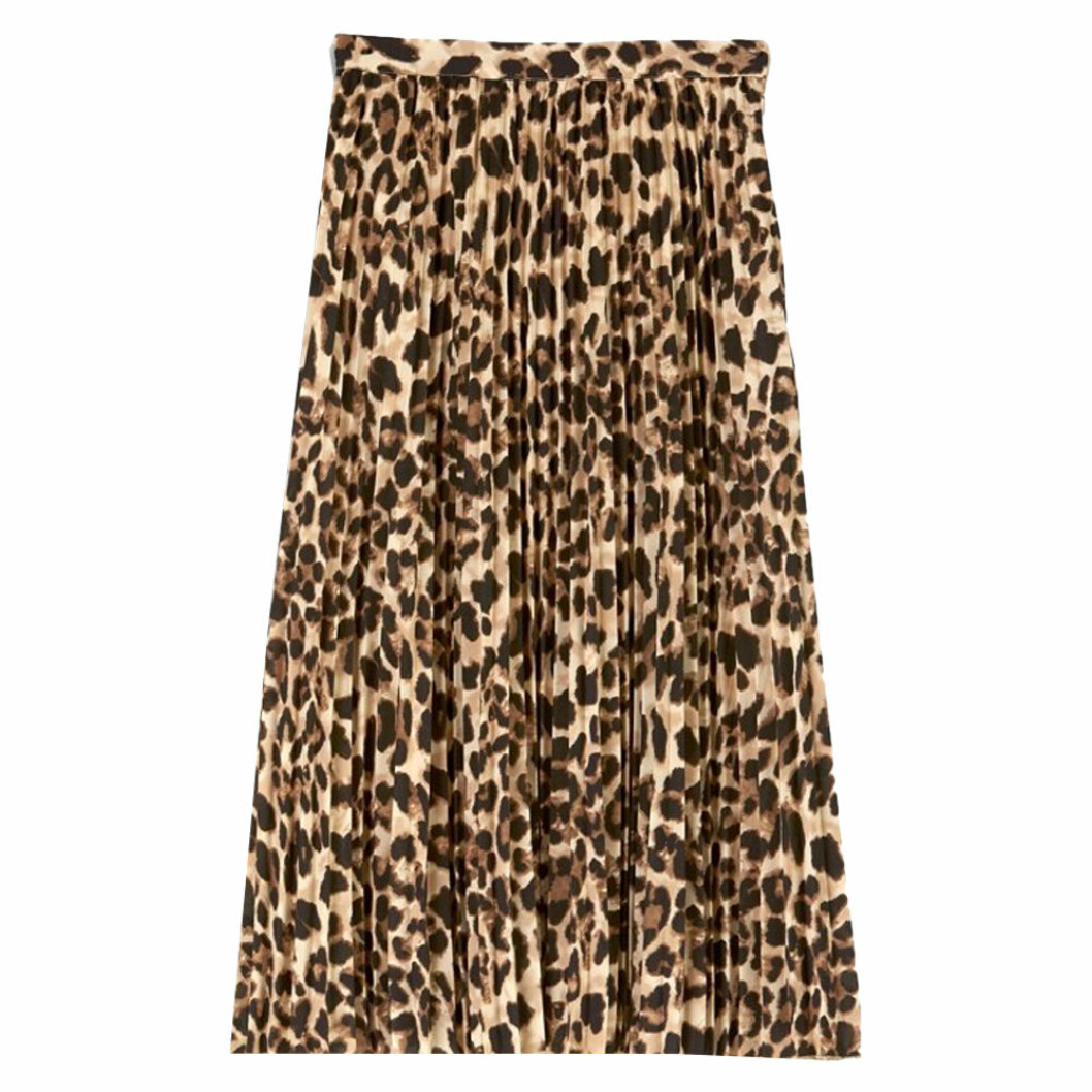 Leopard plisserad kjol från bubbleroom