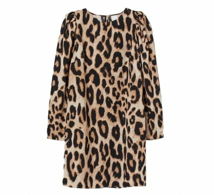 Leopardsklänning med puffarm från H&M