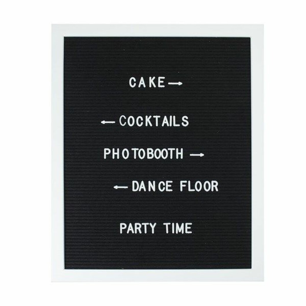 Letterboard med vit ram