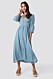 Ljusblå klänning med puffärm för dam till 2020