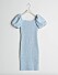Ljusblå klänning med smock för dam till 2020