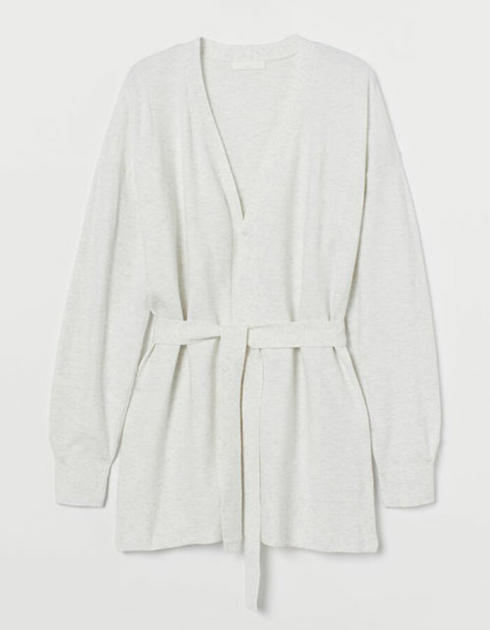 Ljusgrå stickad kofta från H&M