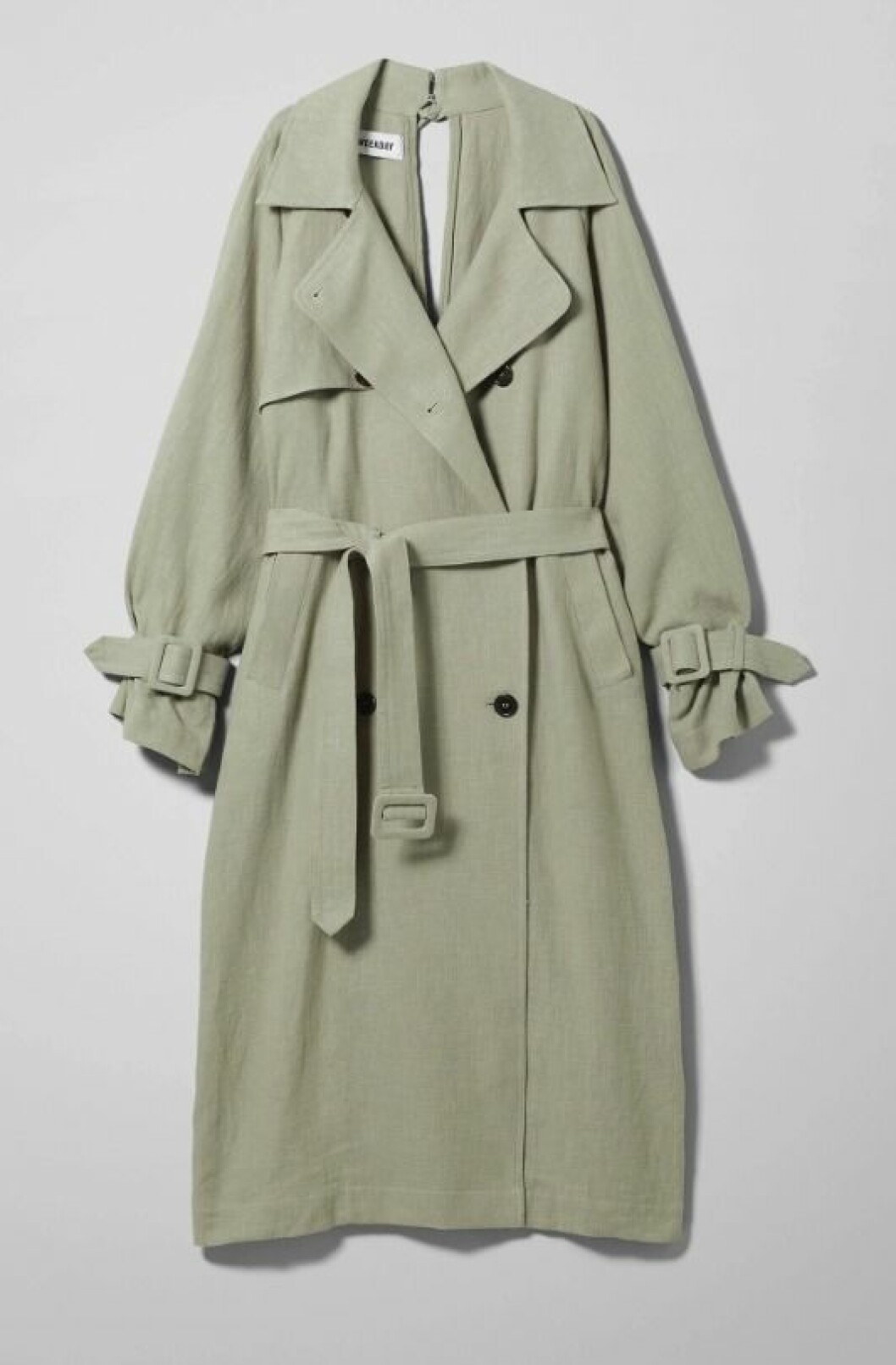 Vårjacka 2020: Ljusgrön trenchcoat i oversize-modell