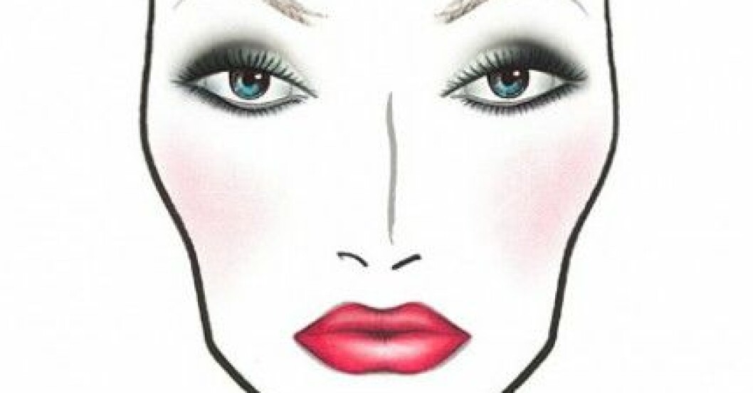Face chart för Cyndi Laupers look från MAC. Face chart för Cyndi Laupers look från MAC.