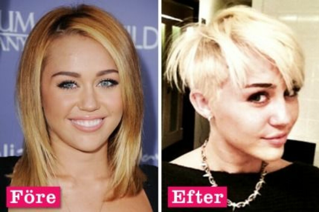 Miley Cyrus och klippt och blonderat sig!