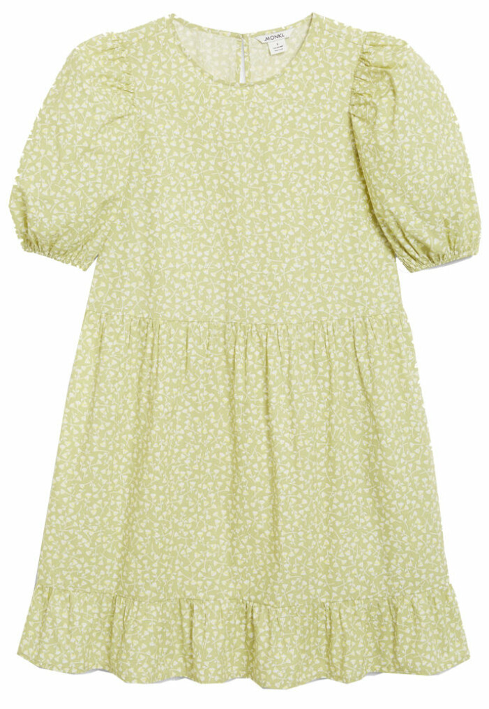 limegrön klänning med blommor från Monki