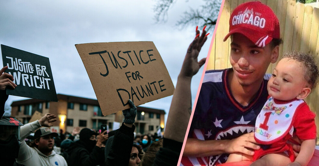 Protester efter att en polis dödat Daunte Wright.