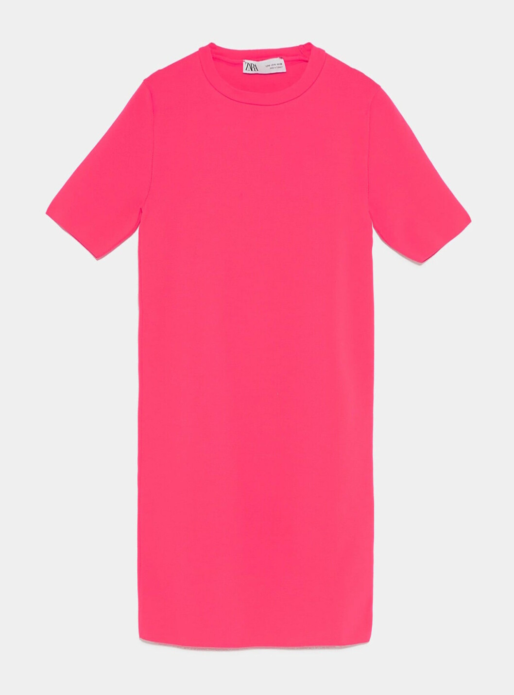 Neonrosa klänning med kort ärm 2019