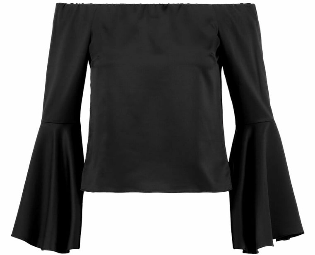 off shoulder blus svart