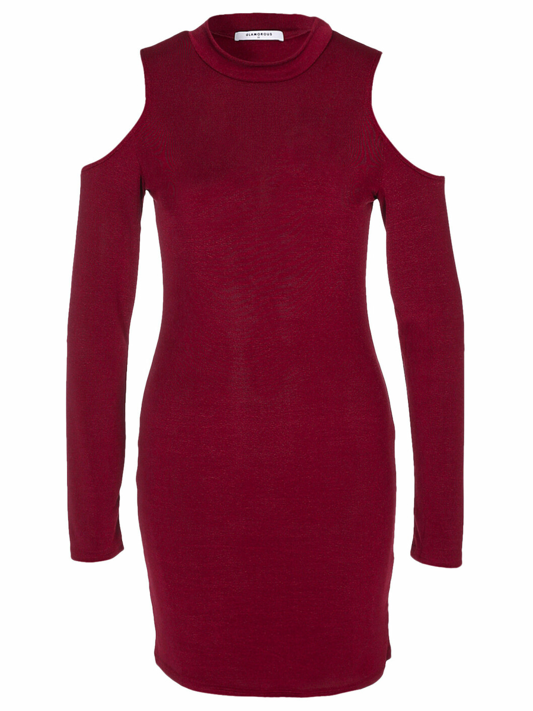 off shoulder klänning vinröd