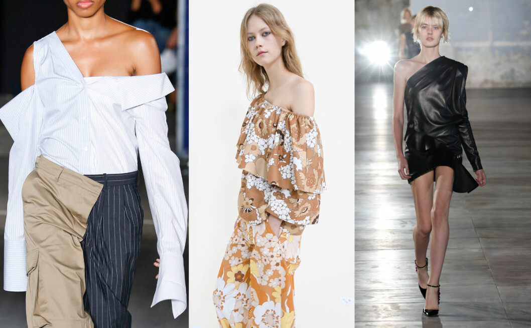 one shoulder vårens trender 2017