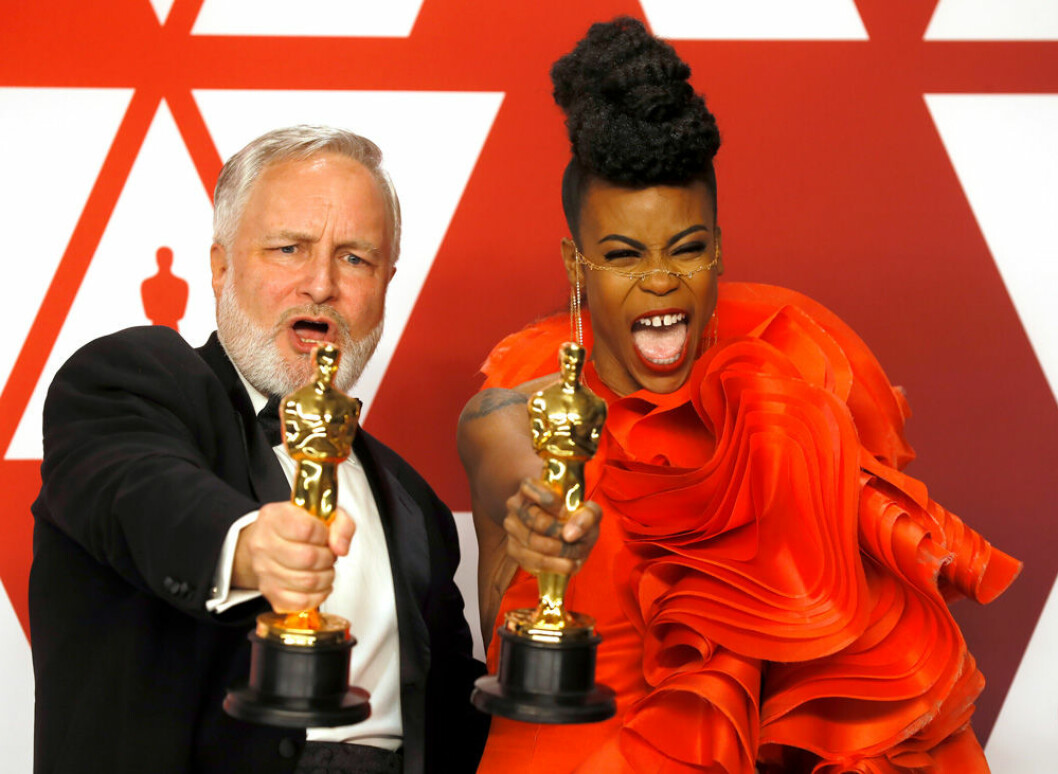 Jay Hart och Hannah Beachler vann pris för bästa scenografi (<em>Black Panther</em>). Foto: TT Hannah Beachler och Jay Hart som vann Oscar för Black Panther.