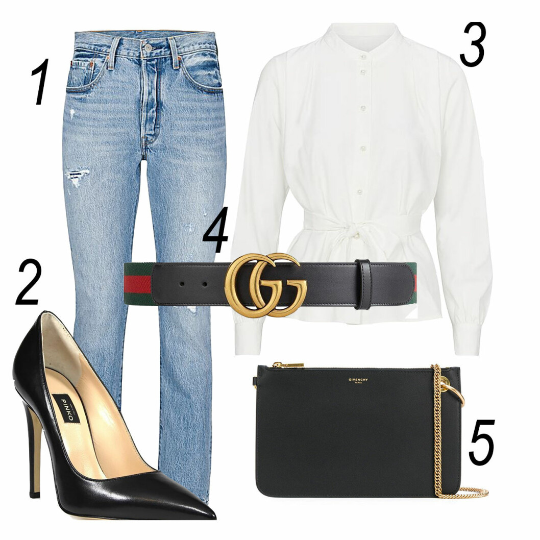 Outfit med momjeans och gucciskärp