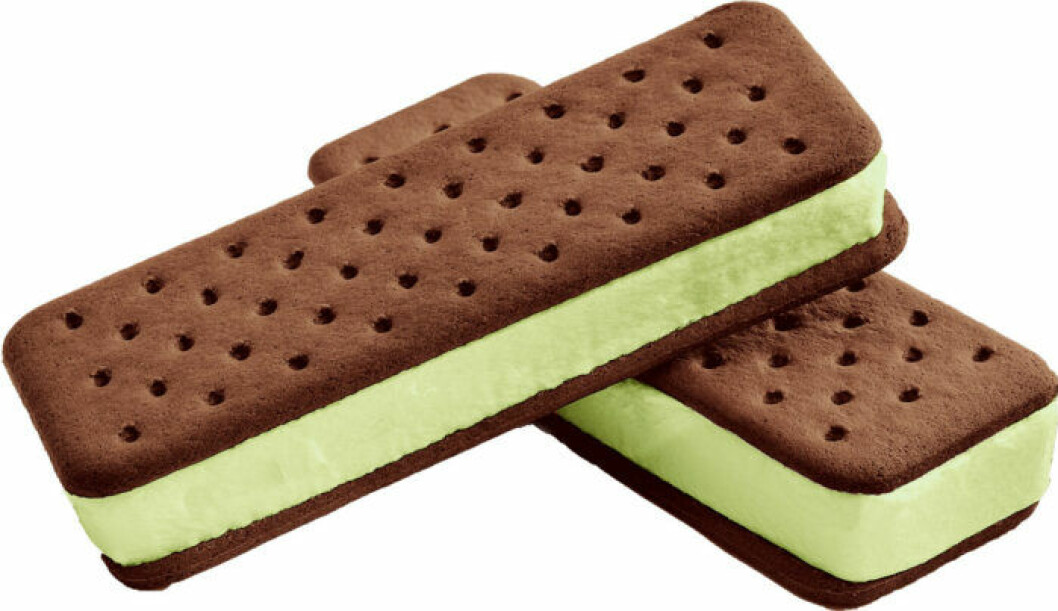Hemglass nyhet Päron sandwich.