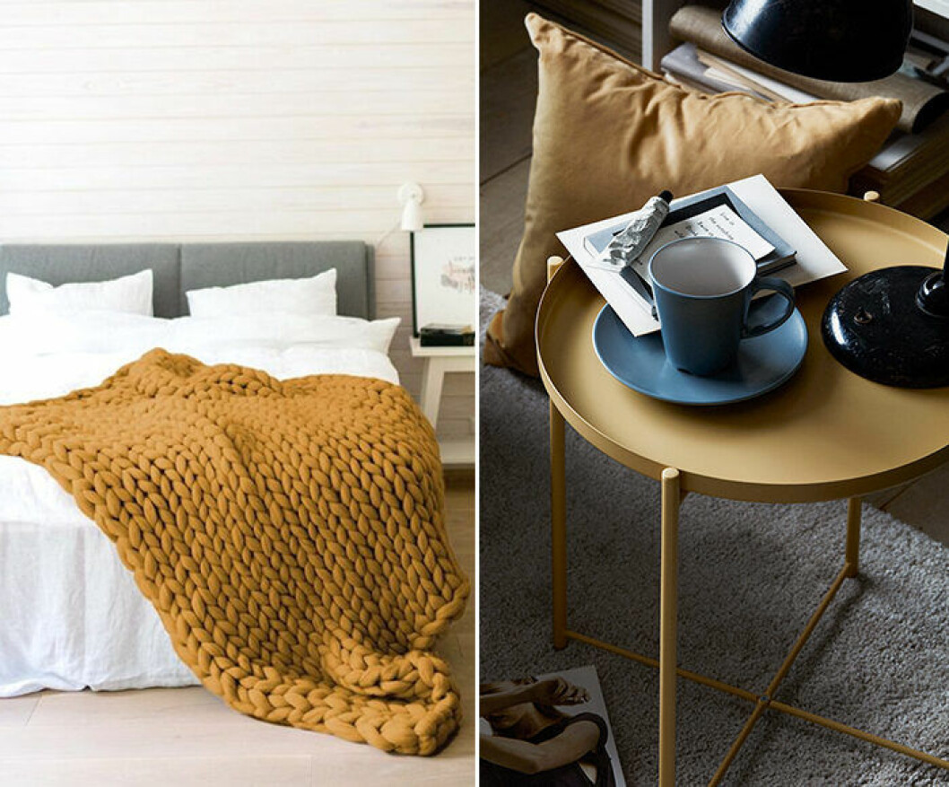Favoritfärgen 2019 är den gula, särskilt i en mustig senpasgul nyans. Foto: The Wool Art & Foto: Ragnar Ómarsson Styling: Pella Hedeby för <a href="http://livethemma.ikea.se/modern-mustard/" target="_blank" rel="noopener">Ikea Livet Hemma</a> Senapsgult är en av inredningstrenderna på Pinterest 2019