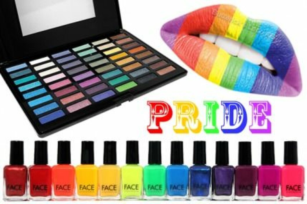 Pride-smink i regnbågens alla färger