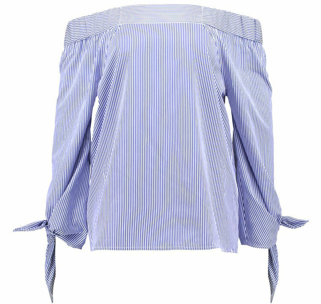 randig off shoulder blus bla