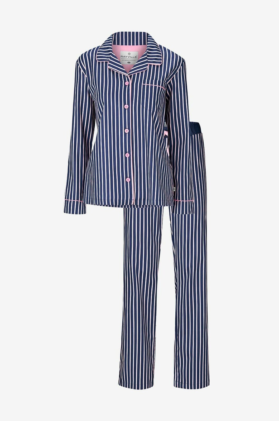 Blå randig pyjamas till julen