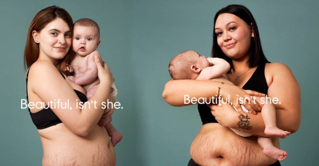 Ny reklam visar kroppar efter förlossningen