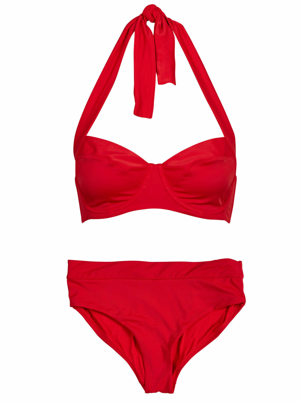 Röd bikini till vinterresan