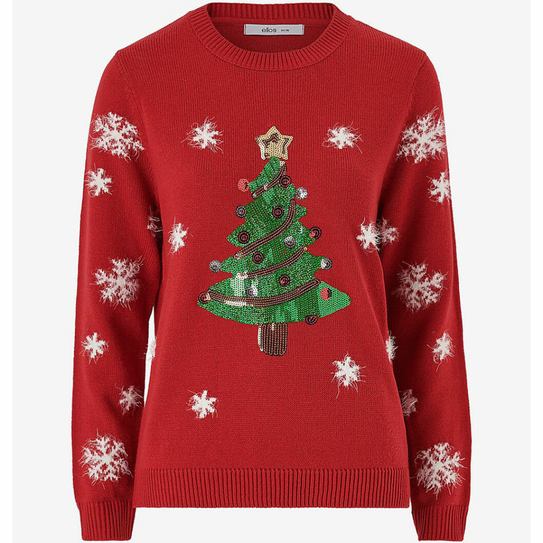 Jultröja i butik 2019 som är röd