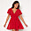 Röd klänning med volang från Goddiva