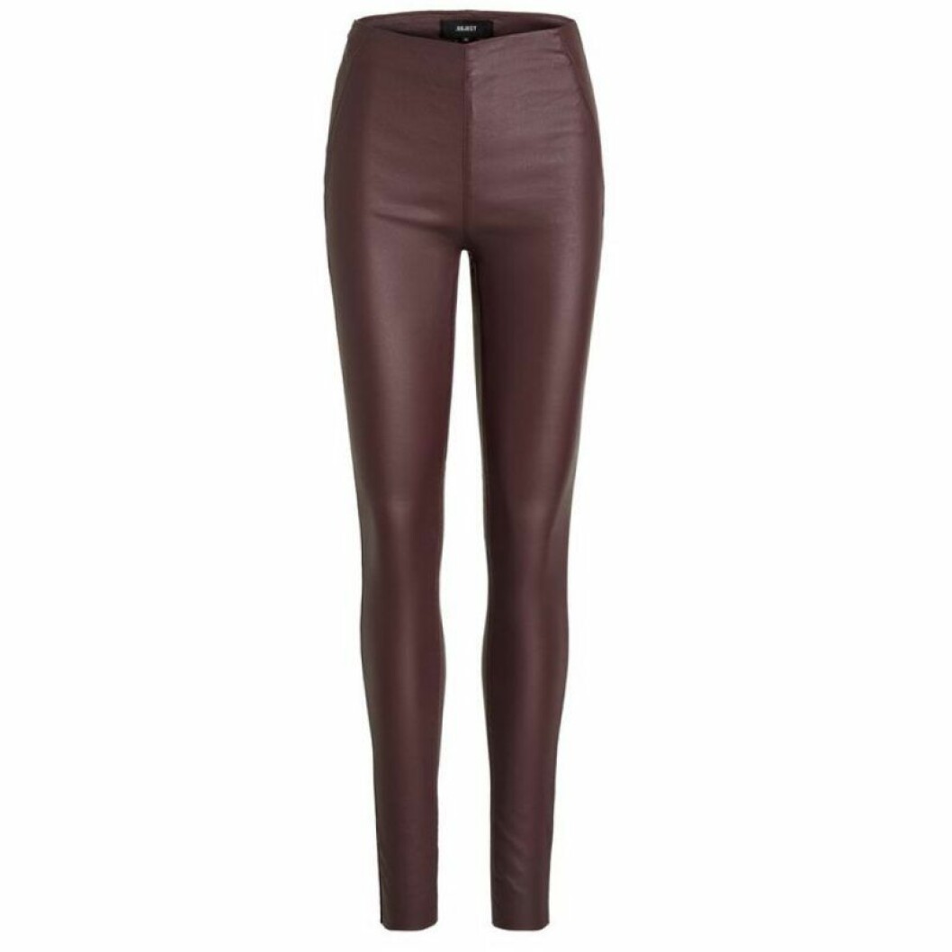 Röda läderleggings