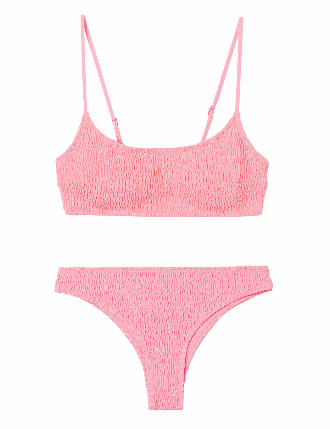 Rosa bikini med smock och tunna band för dam till 2020