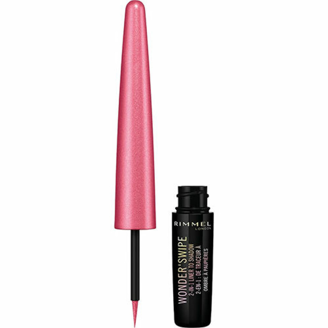 Rosa eyeliner och ögonskugga