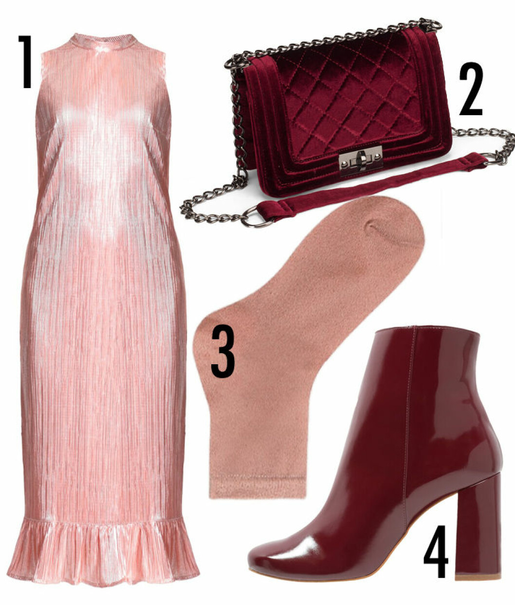 rosa outfit rött