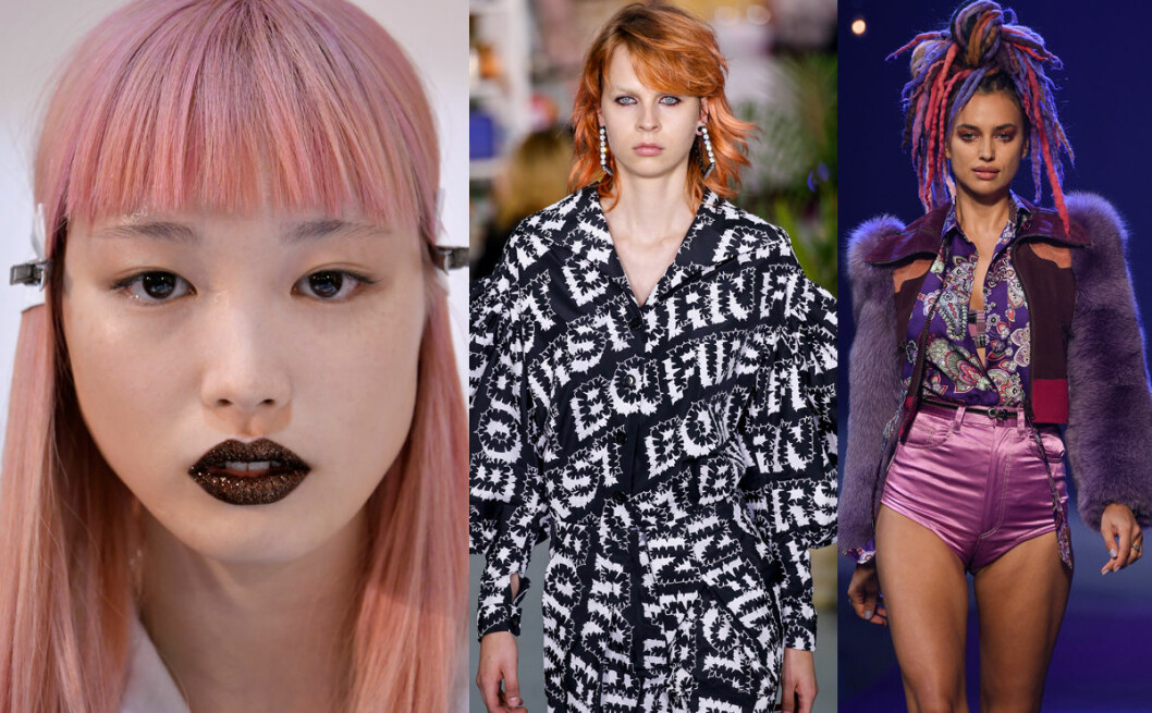 Rosa hår i olika toner hos DKNY, Ashley Williams och Marc Jacobs. vårens hårtrender 2017 rosa hår